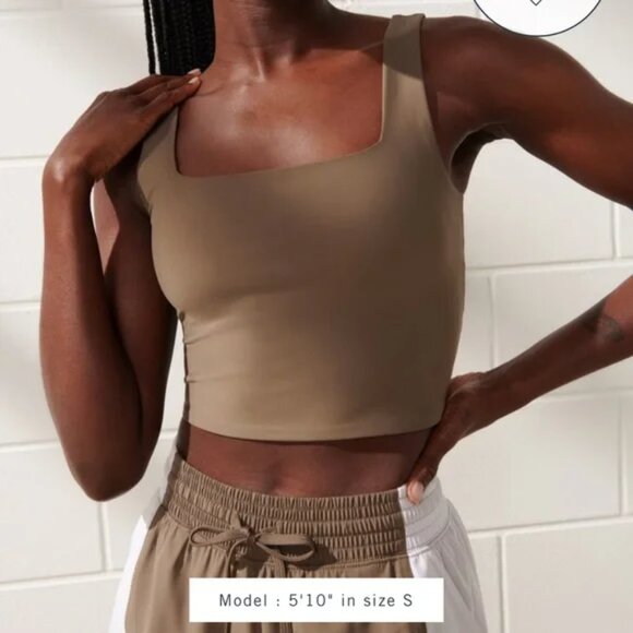 Abercrombie YPB sculptLUX Squareneck Slim Tank Dune - Picture 2 of 5